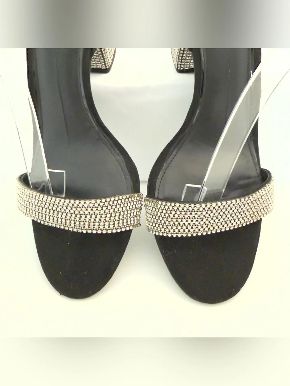 Gianni Bini “Dericka” Rhinestone Ankle Strap Block Heel Sandals Black Size 10M